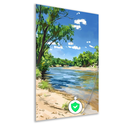 Digitale kunst van een serene rivier poster