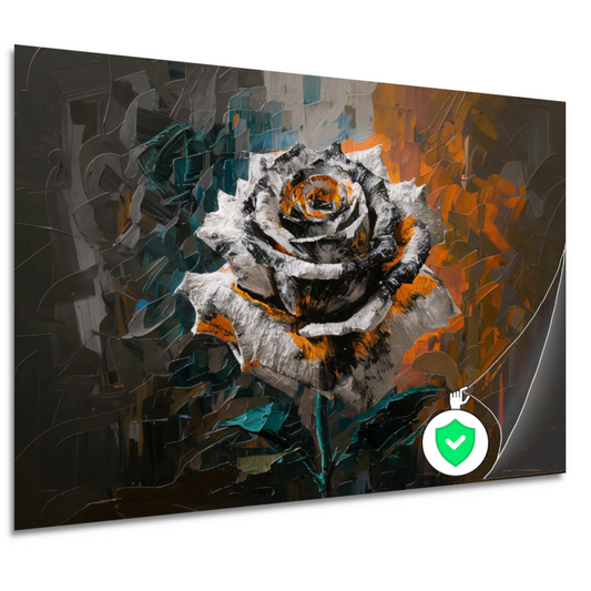 Abstracte Explosie van Oranje en Wit poster