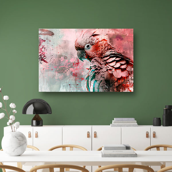 Kleurrijke digitale kunst van een papegaai poster