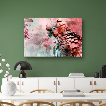 Kleurrijke digitale kunst van een papegaai poster
