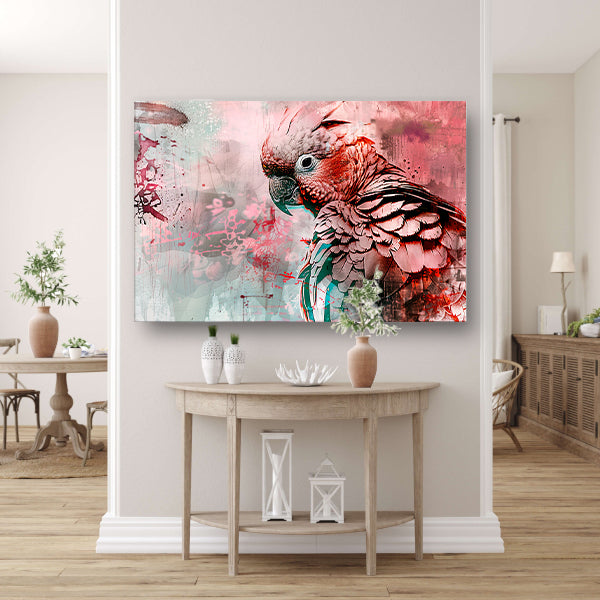 Kleurrijke digitale kunst van een papegaai poster