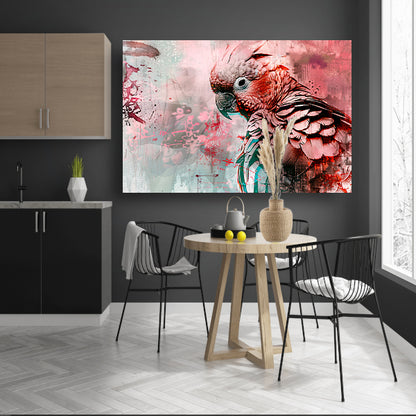 Kleurrijke digitale kunst van een papegaai poster