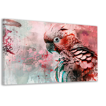 Kleurrijke digitale kunst van een papegaai canvas