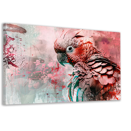 Kleurrijke digitale kunst van een papegaai canvas
