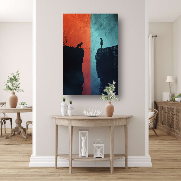SurRealistisch ontmoeting bij de afgrond canvas