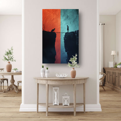 SurRealistisch ontmoeting bij de afgrond canvas