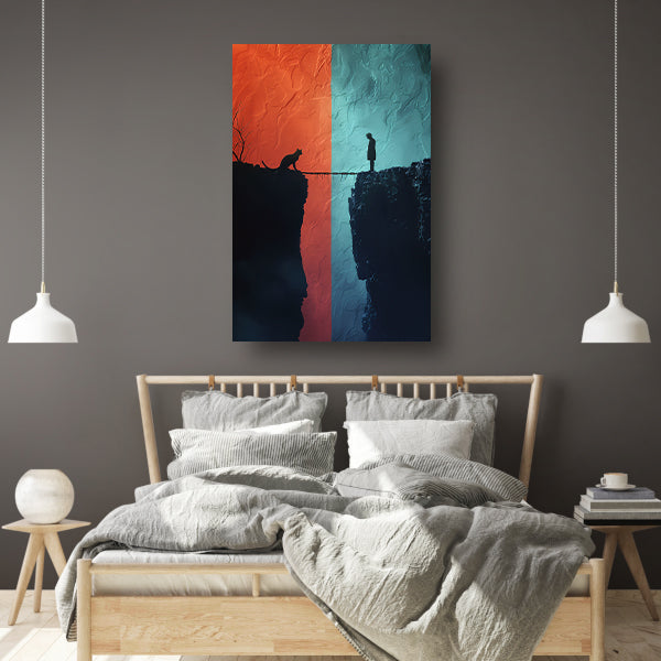 SurRealistisch ontmoeting bij de afgrond canvas