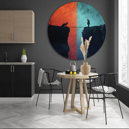 SurRealistisch ontmoeting bij de afgrond aluminium muurcirkel