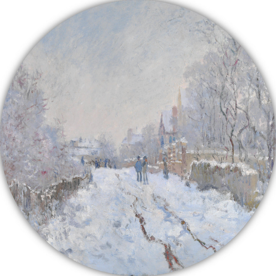Sneeuwscène in Argenteuil - Claude Monet forex muurcirkel