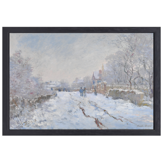 Sneeuwscène in Argenteuil - Claude Monet canvas met baklijst