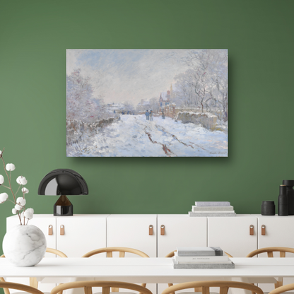 Sneeuwscène in Argenteuil - Claude Monet poster