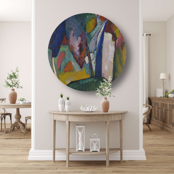 De waterval - Wassily Kandinsky aluminium muurcirkel