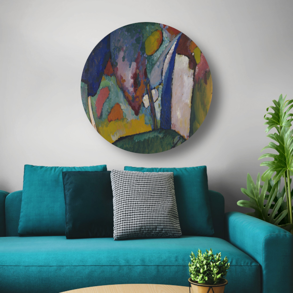 De waterval - Wassily Kandinsky aluminium muurcirkel