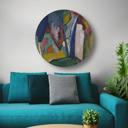De waterval - Wassily Kandinsky aluminium muurcirkel