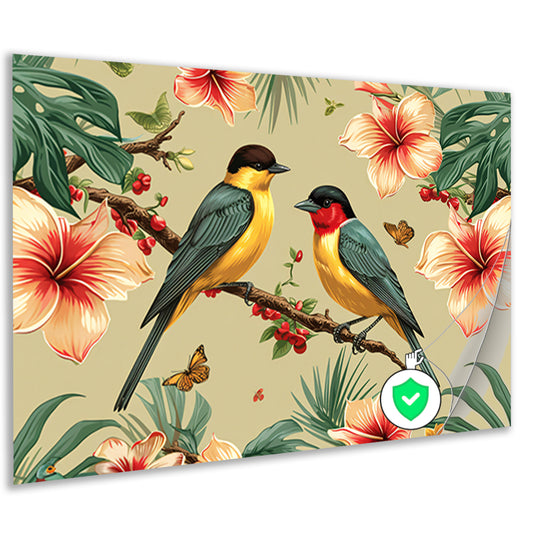 Vrolijke Vogels op een Tak poster