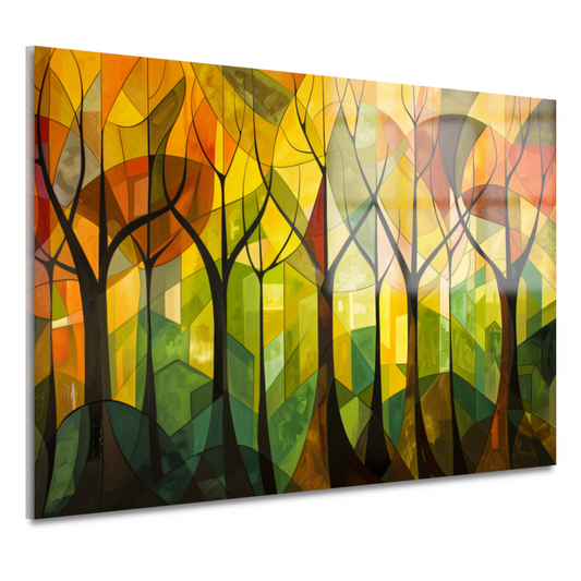 Abstracte Bomen en Stedelijk Landschap acrylglas