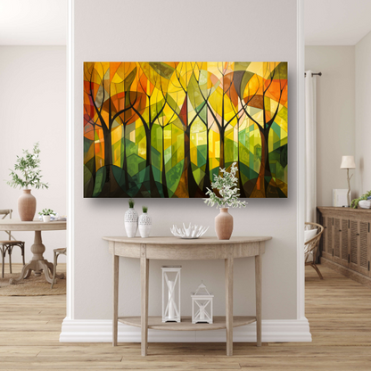 Abstracte Bomen en Stedelijk Landschap acrylglas