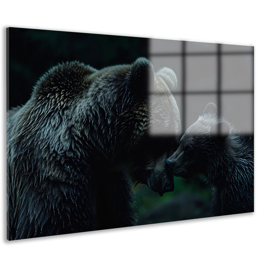 Intiem moment tussen beren in bos acrylglas