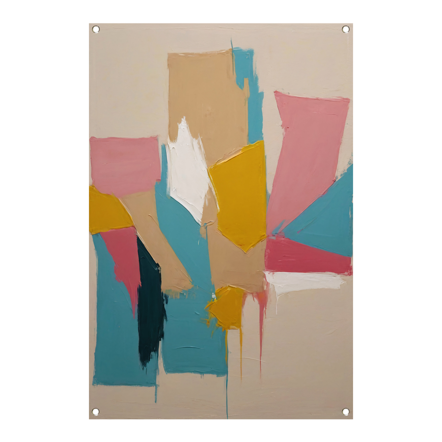 Harmonische Abstractie in Pasteltinten tuinposter