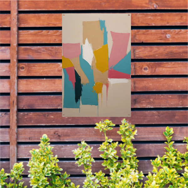 Harmonische Abstractie in Pasteltinten tuinposter