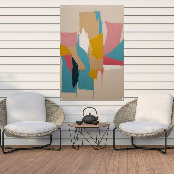 Harmonische Abstractie in Pasteltinten tuinposter