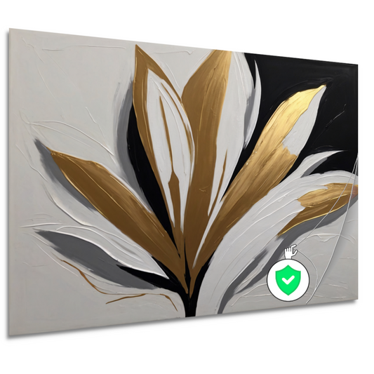 Gouden Bloesem op Abstract Wit poster