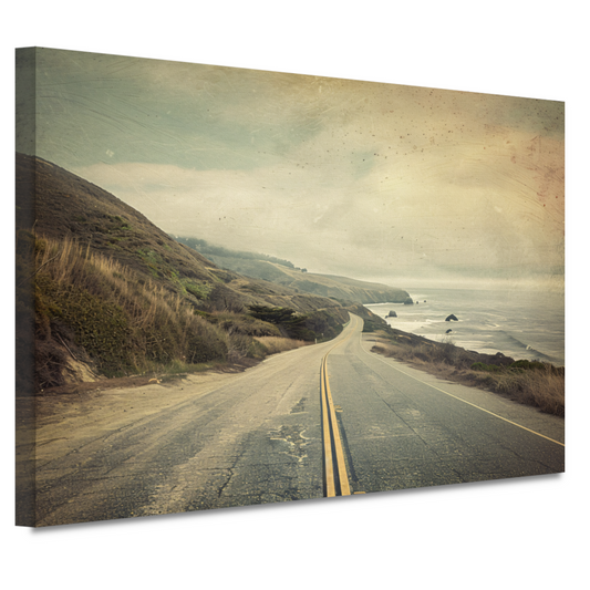 Kustweg langs berglandschap canvas