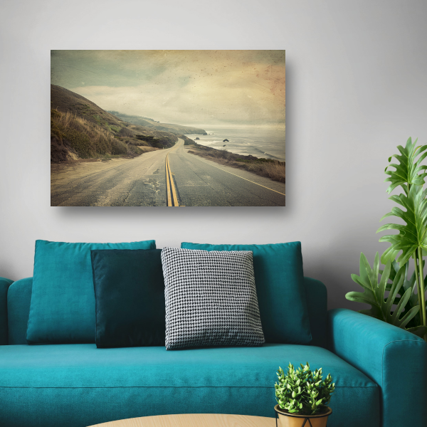 Kustweg langs berglandschap canvas