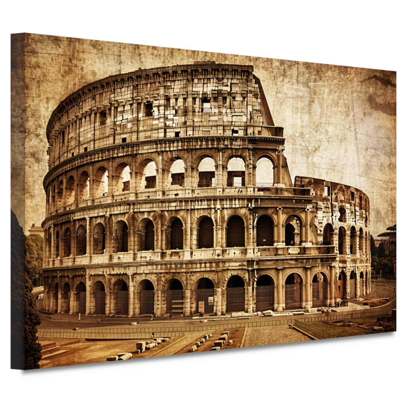 Sepia Colosseum - Een Romeins architectuurwonder canvas