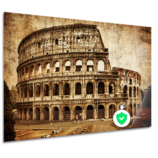 Sepia Colosseum - Een Romeins architectuurwonder poster