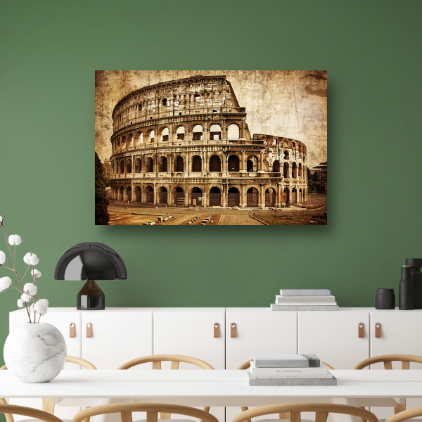 Sepia Colosseum - Een Romeins architectuurwonder canvas