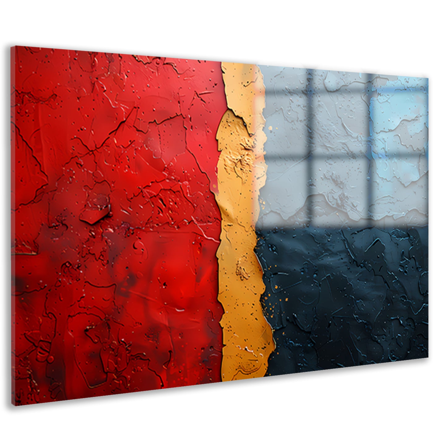 Diepe kleurscheuren in abstract design acrylglas