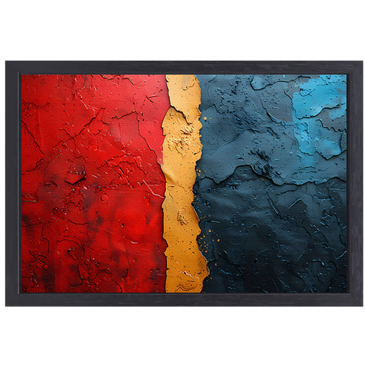 Diepe kleurscheuren in abstract design canvas met baklijst