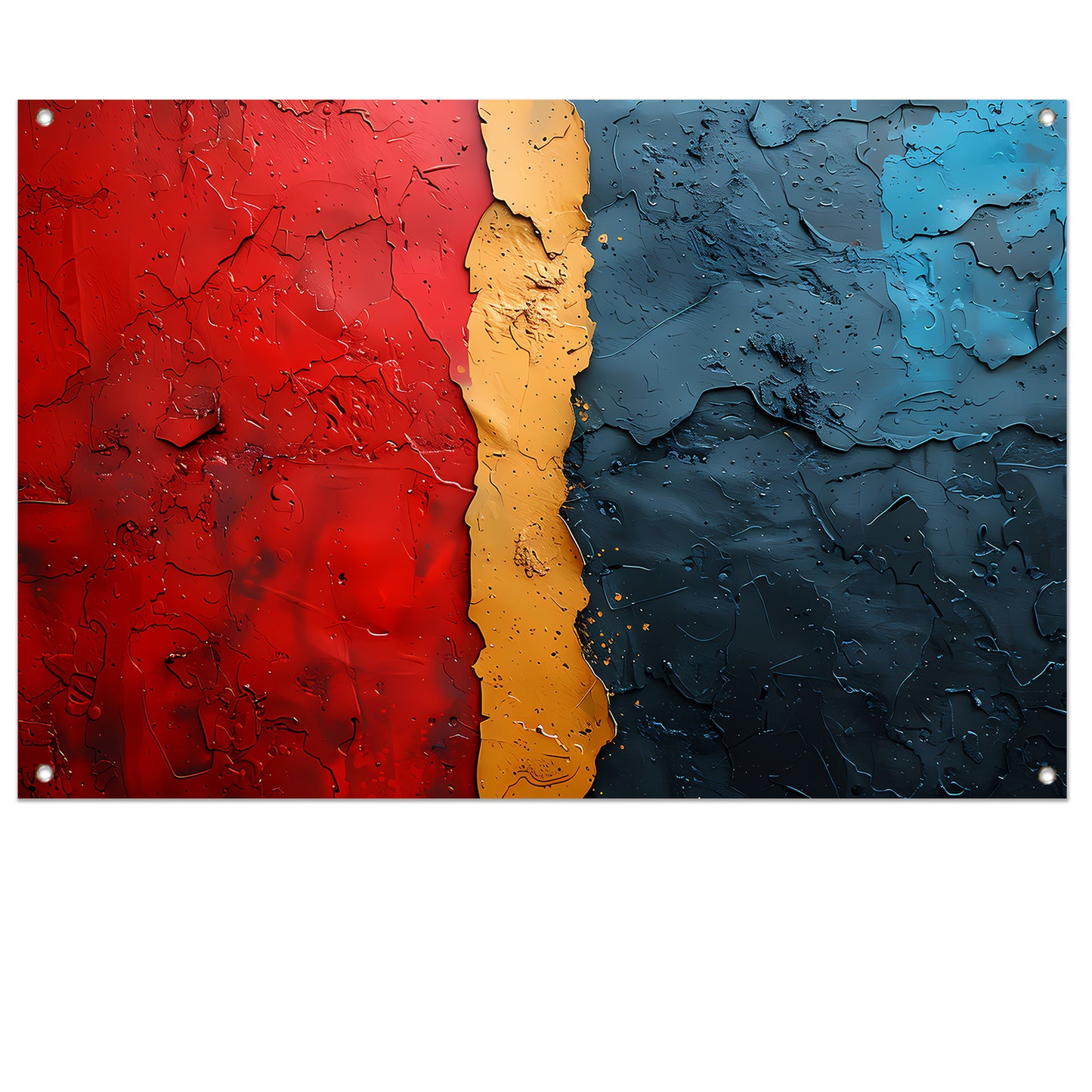 Diepe kleurscheuren in abstract design tuinposter