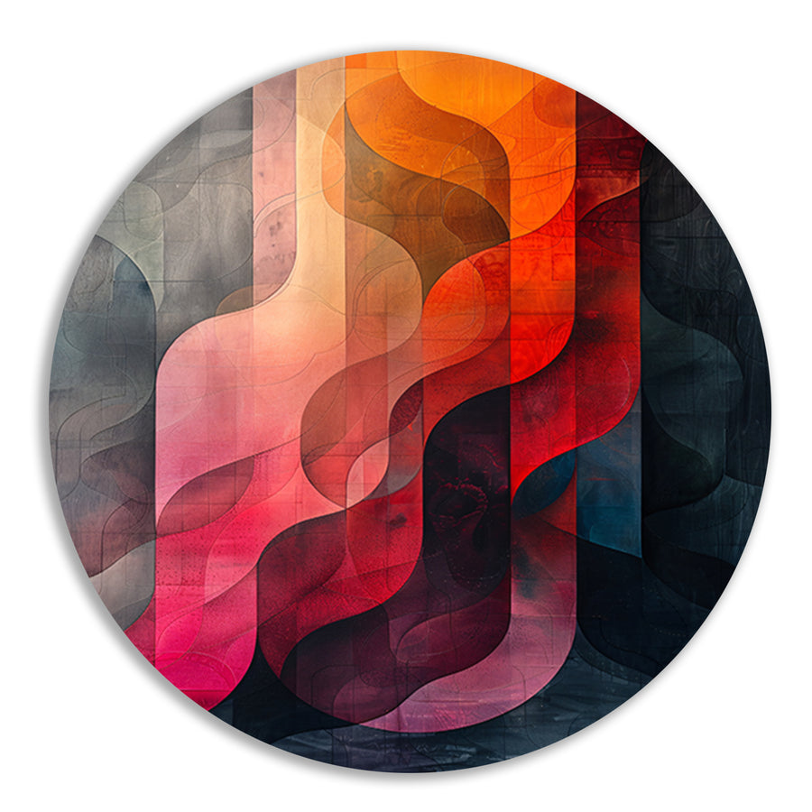 Abstract Kleurrijk Geometrische Vormen aluminium muurcirkel