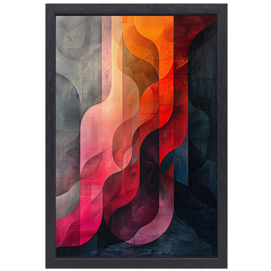 Abstract Kleurrijk Geometrische Vormen canvas met baklijst