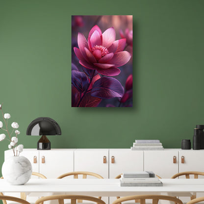 Paarse Lotusbloem op Water canvas
