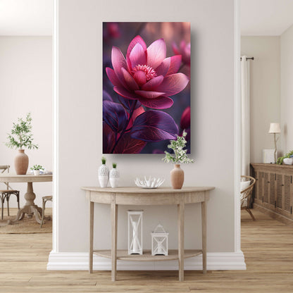 Paarse Lotusbloem op Water poster