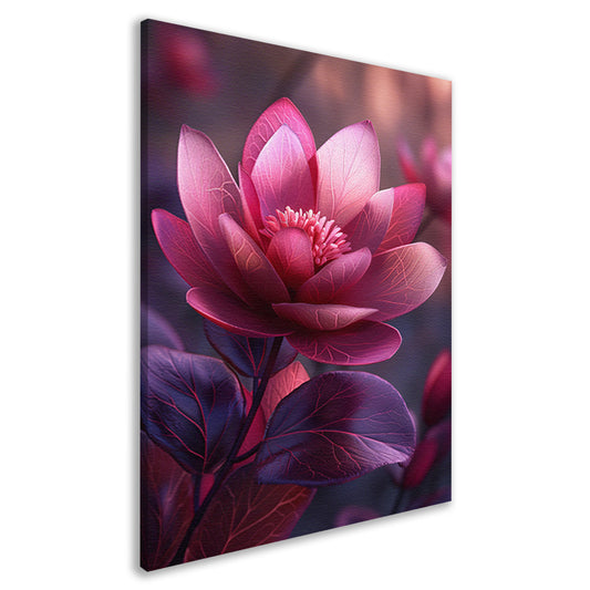 Paarse Lotusbloem op Water canvas