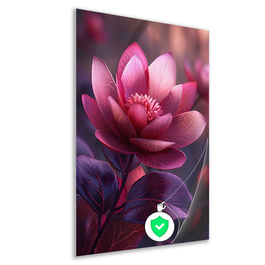 Paarse Lotusbloem op Water poster