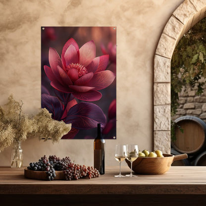 Paarse Lotusbloem op Water tuinposter
