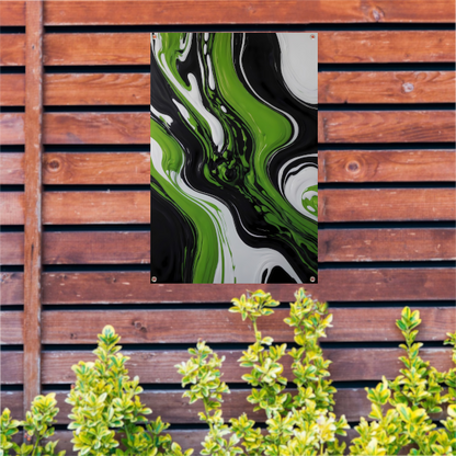 Dynamische Abstractie van Zwart en Groen tuinposter