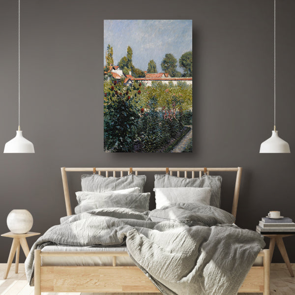 Fruit De Petit Gennevilliers Garden, de roze daken - Gustave Caillebotte poster