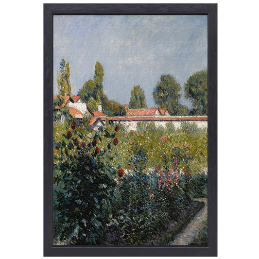 Fruit De Petit Gennevilliers Garden, de roze daken - Gustave Caillebotte canvas met baklijst