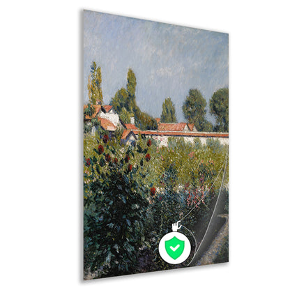 Fruit De Petit Gennevilliers Garden, de roze daken - Gustave Caillebotte poster