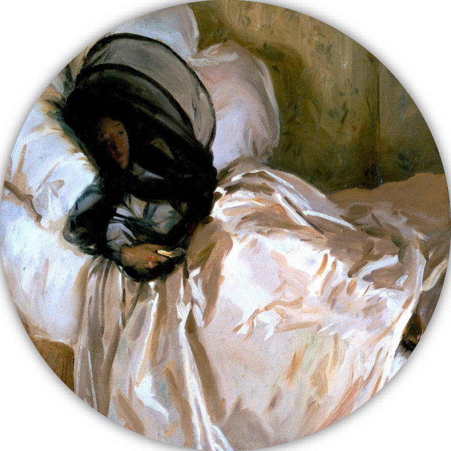 Het muggennet - John Singer Sargent aluminium muurcirkel