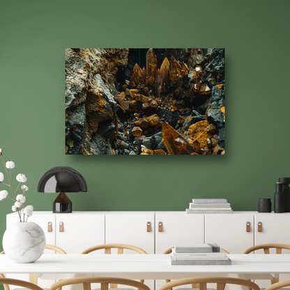 Abstracte Kristallen op Rotsen poster