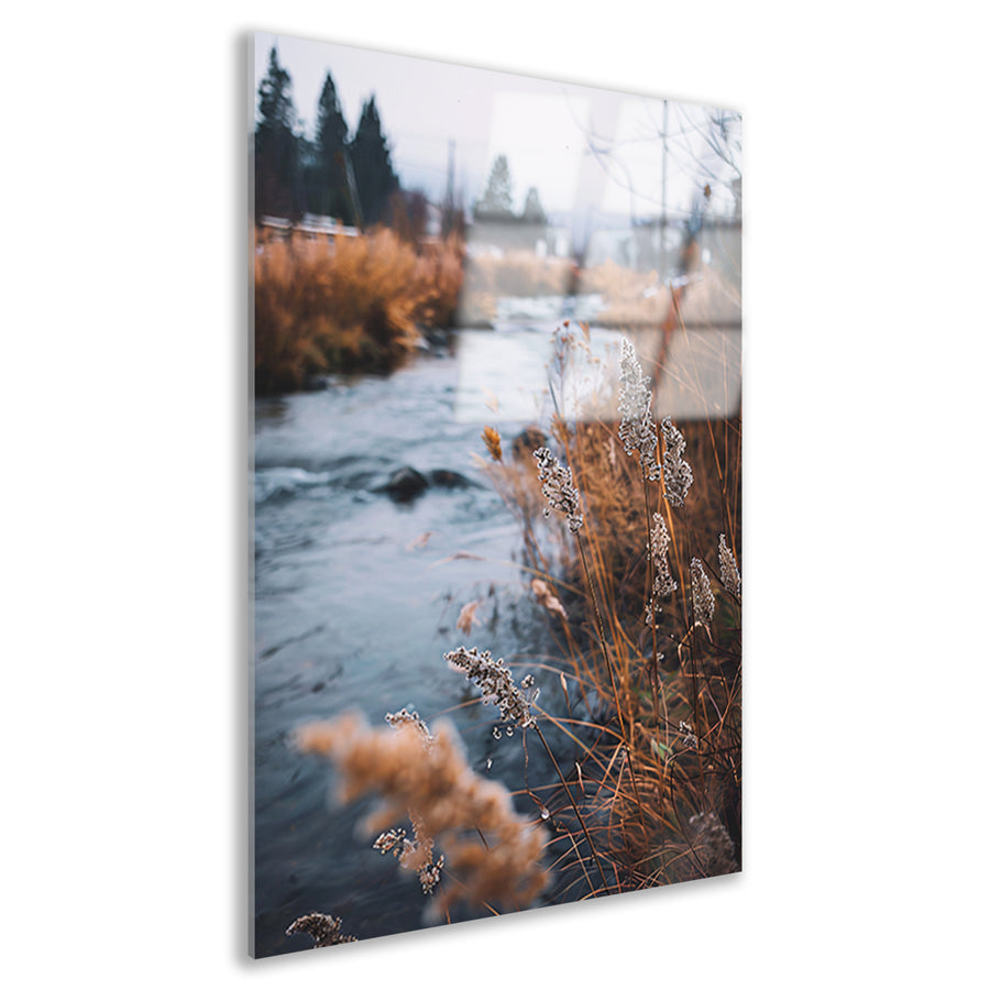 Herfstlandschap met rivier acrylglas