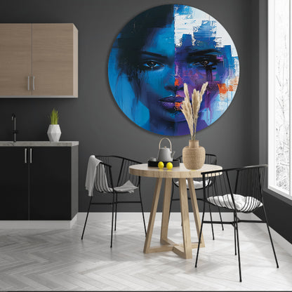 Verborgen Emoties in Abstract Stijl aluminium muurcirkel