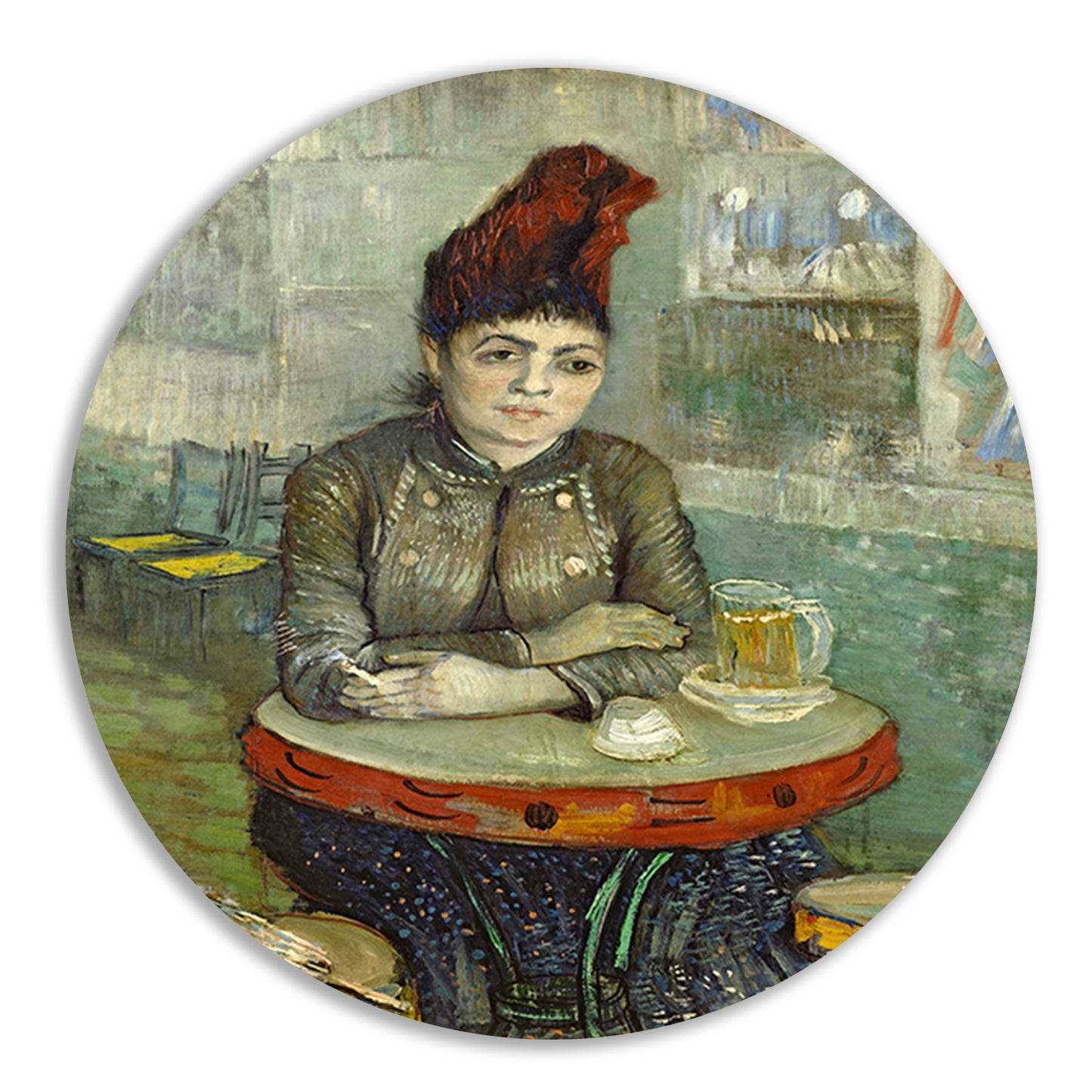 In het café Agostina Segatori in Le tambourin - Vincent van Gogh aluminium muurcirkel